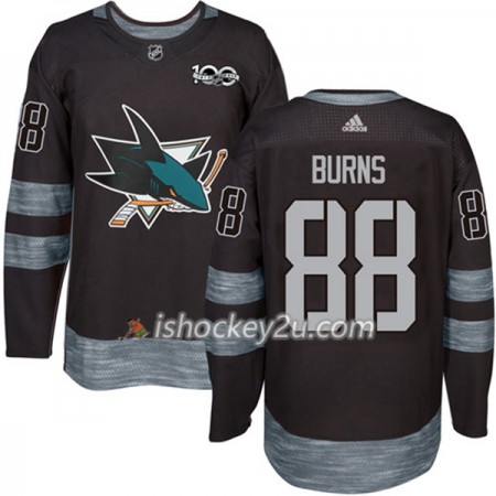 Mænd NHL San Jose Sharks Trøje Brent Burns 88 1917-2017 100th Anniversary Adidas Sort Authentic